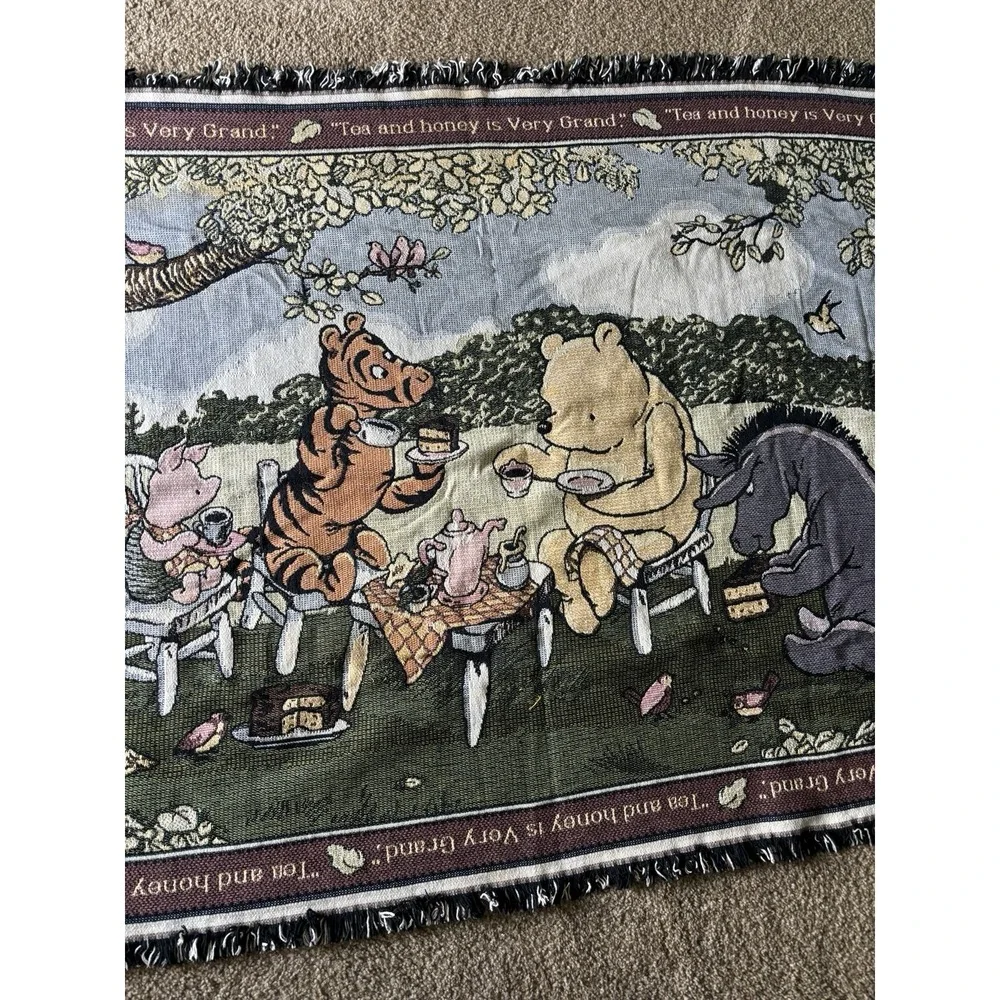 Vintage 90s Classic Pooh Goodwin Weavers Tapestry Throw Blanket Nursery  Baby - Picture 2 of 6